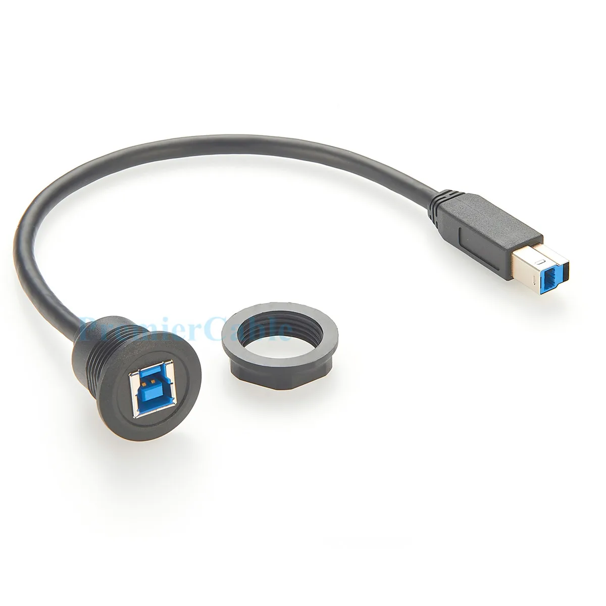 USB 3.0 B Stecker auf Buchse Verlängerungskabel für Unterputzmontage, eingebettetes USB Typ B Druckerkabel für Festplatten, Scanner und Automatisierung – Detail 2