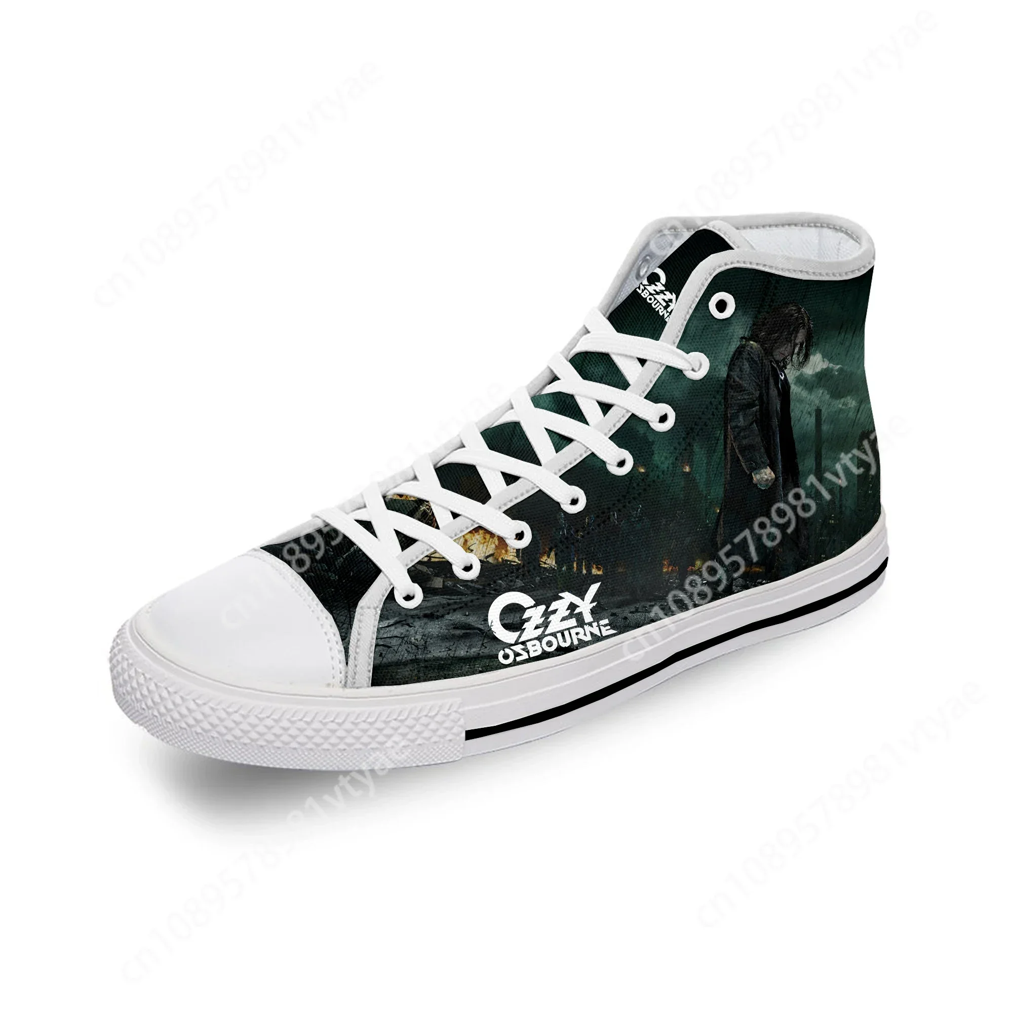 Osbourne Rock Singer Ozzy Heavy Metal White Cloth 3D Print High Top Canvas Shoes Men Women Lightweight Breathable Sneakers