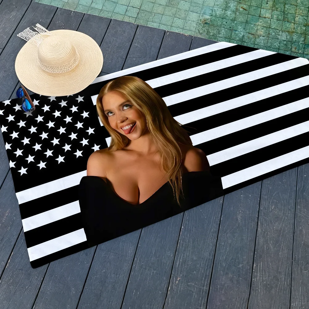 American actress Sydney Sweeney Towel Drying Bath Towel Applicable To Light Swimming Camping Yoga Beach Out