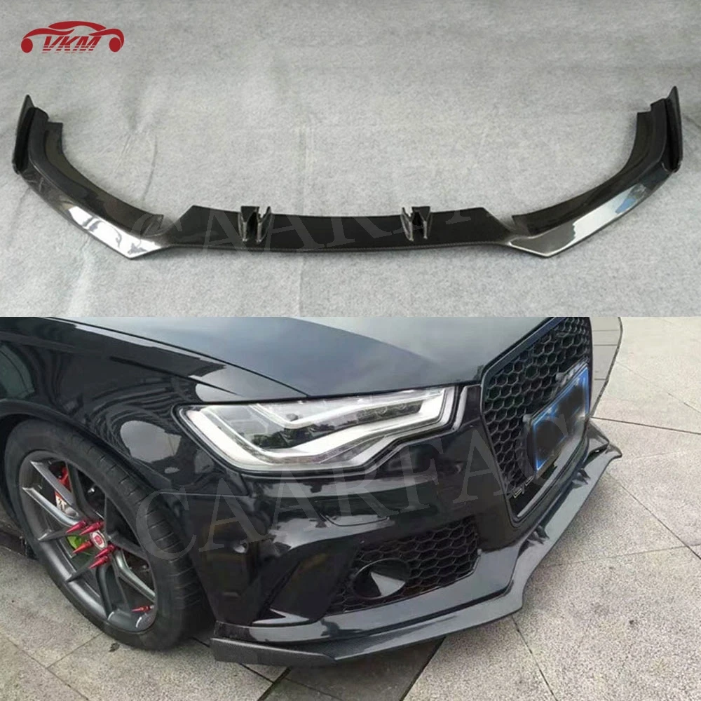 

Carbon Fiber Car Front Lip Spoiler Splitter For Audi A6 RS6 A7 RS7 2012-2018 Sedan Head Bumper Chin Shovel Protector Accessories