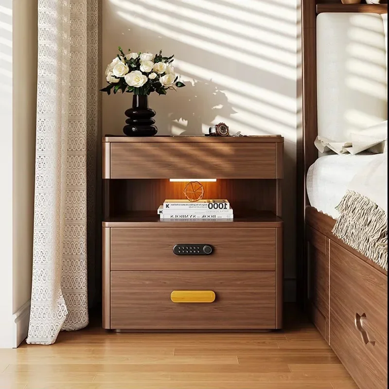 

Smart Wood Drawers Nightstand Desk Luxury Living Room Japanese Nightstand Unique Trendy Desk Mesa De Cabeceira Hotel Furniture