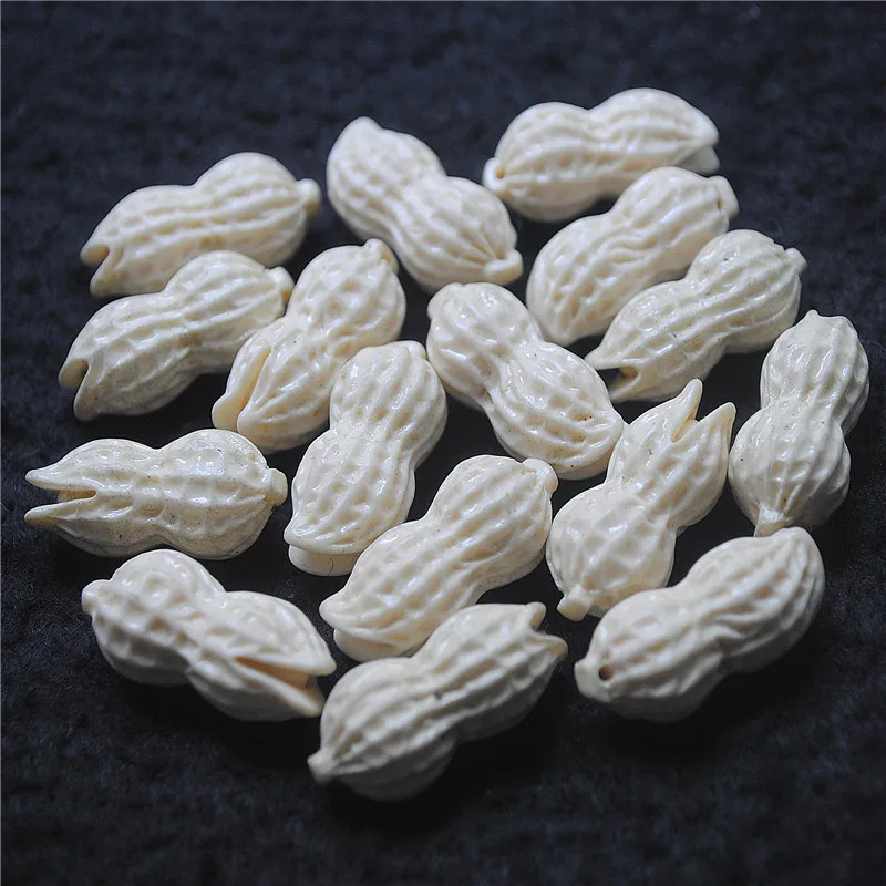 8PCS New Peanut Shape Clay Beads Pendants Size 26X12MM DIY Jewelry Findings Two Colors Choices