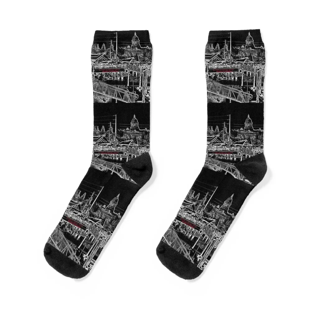 Olympia, Washington - Downtown waterfront - Percival Landing Socks