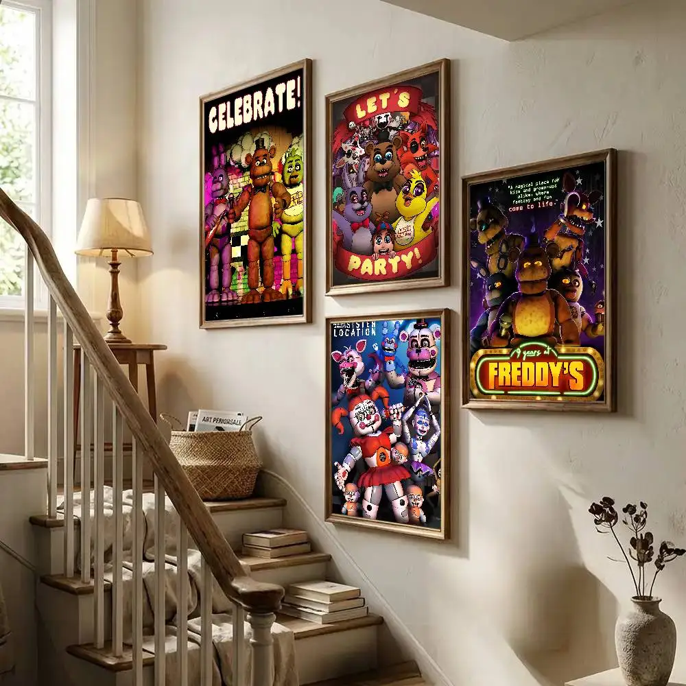 Anime F-F-Five Nights At Freddy's Poster Art With Prints Home Bedroom Living Room Decoration Gift