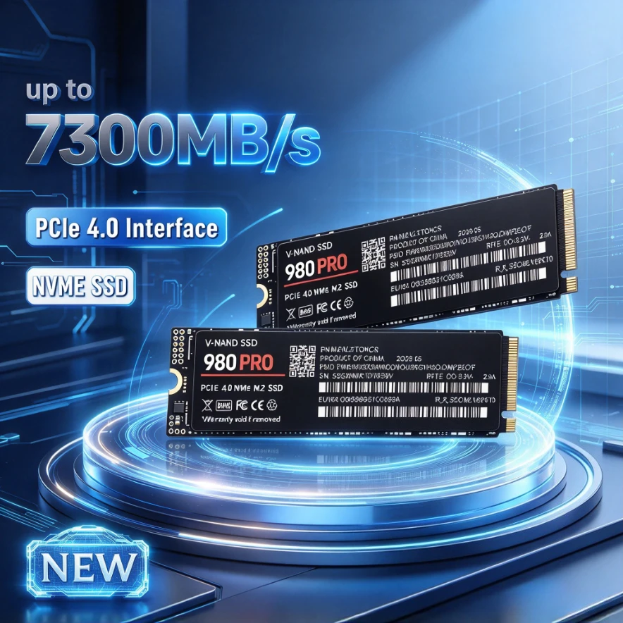 PCIe 4.0 x4 NVMe M.2 2280 SSD 980 PRO 3D TLC High Speed Low Power Storage 2TB-4TB Upgrade for PS5 Gaming Desktop PC