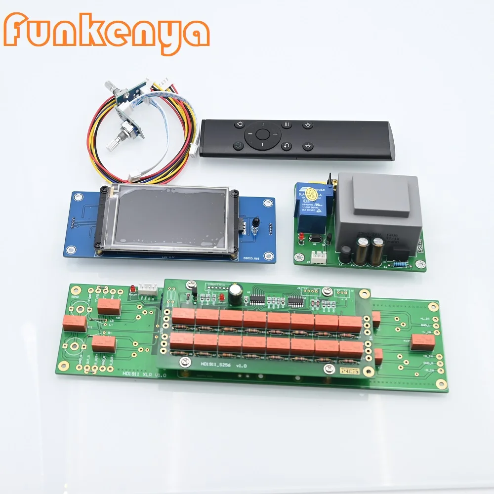 Hifi Amplifier Sound Volume Control Board Color Screen 3.5 Balanced Remote Control Preamp Amp 4 Ways 256