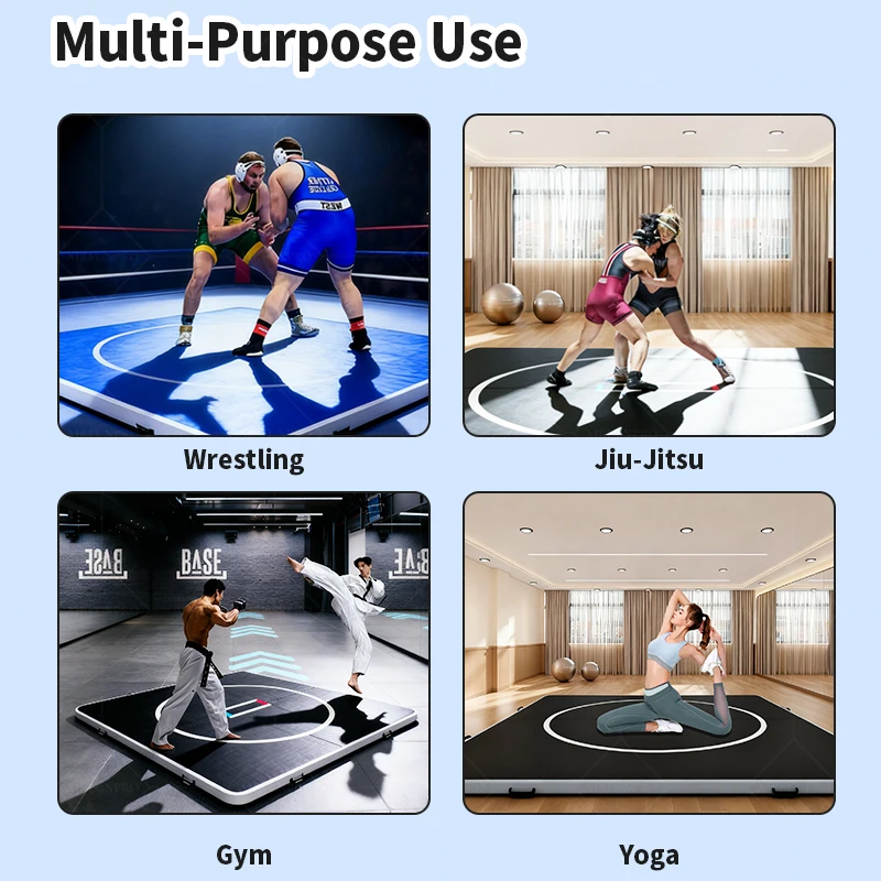 

Lightweight Inflatable Wrestling Mat for Aikido, Samurai, Taekwondo, Jiu Jitsu and Karate, Portable PVC Training Pad for Gym Use