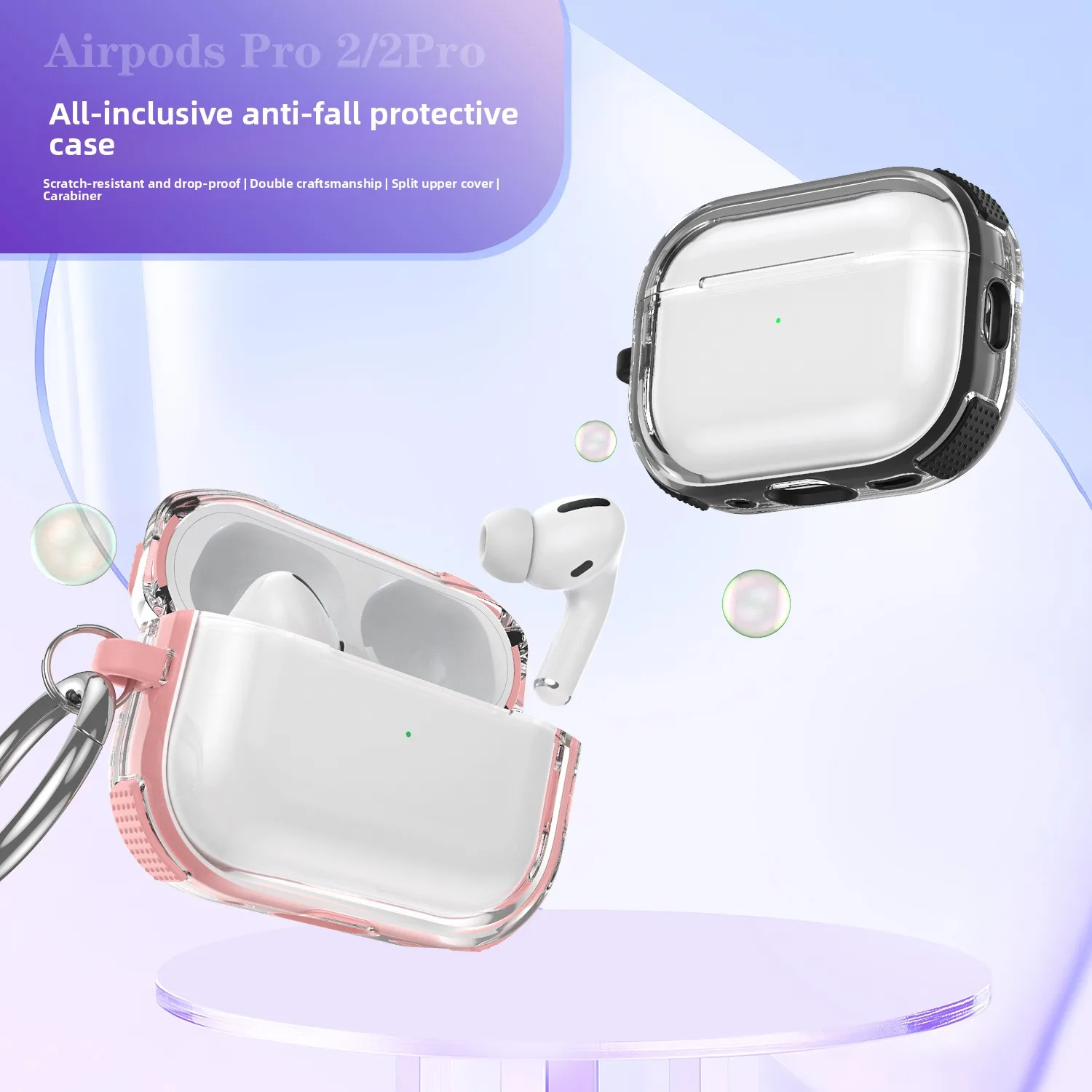 

Transparent Protective Case For Airpods1/2/3 TPU Soft Skin Shockproof Designed for Airpods Pro/Pro2 Earbuds Cover