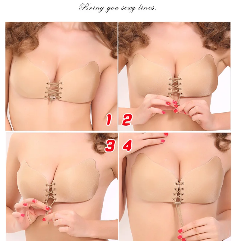 Sexy Invisible Strapless Reusable Adhesive Stick Bra Strapless Lift Up Bras Women Backless Lingerie Silicone Bralette Underwear