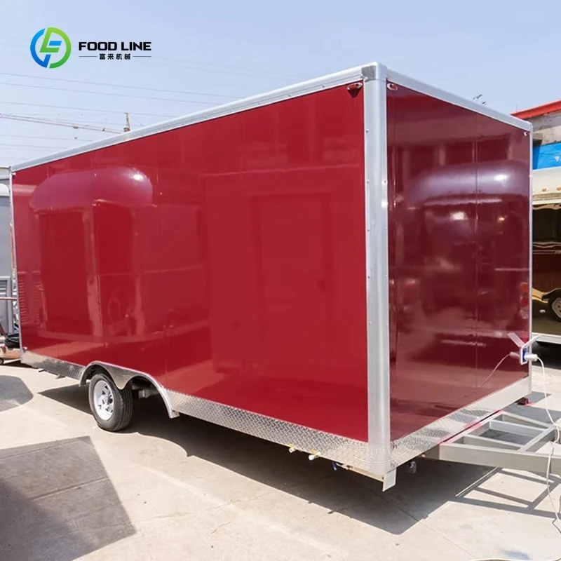 Camión de comida móvil, Pizza, café, barbacoa, comida rápida, remolque callejero con equipo de cocina, estándar de EE. UU.
