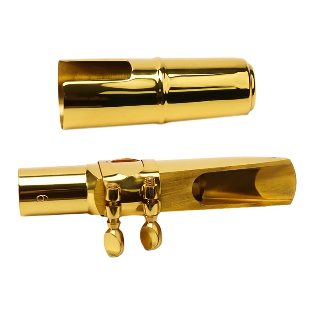 Metal Mouthpiece Designed for Tenor Saxophone Size 56789 with Ligature and Cap for Alto Saxophone Optimal Airflow and Response