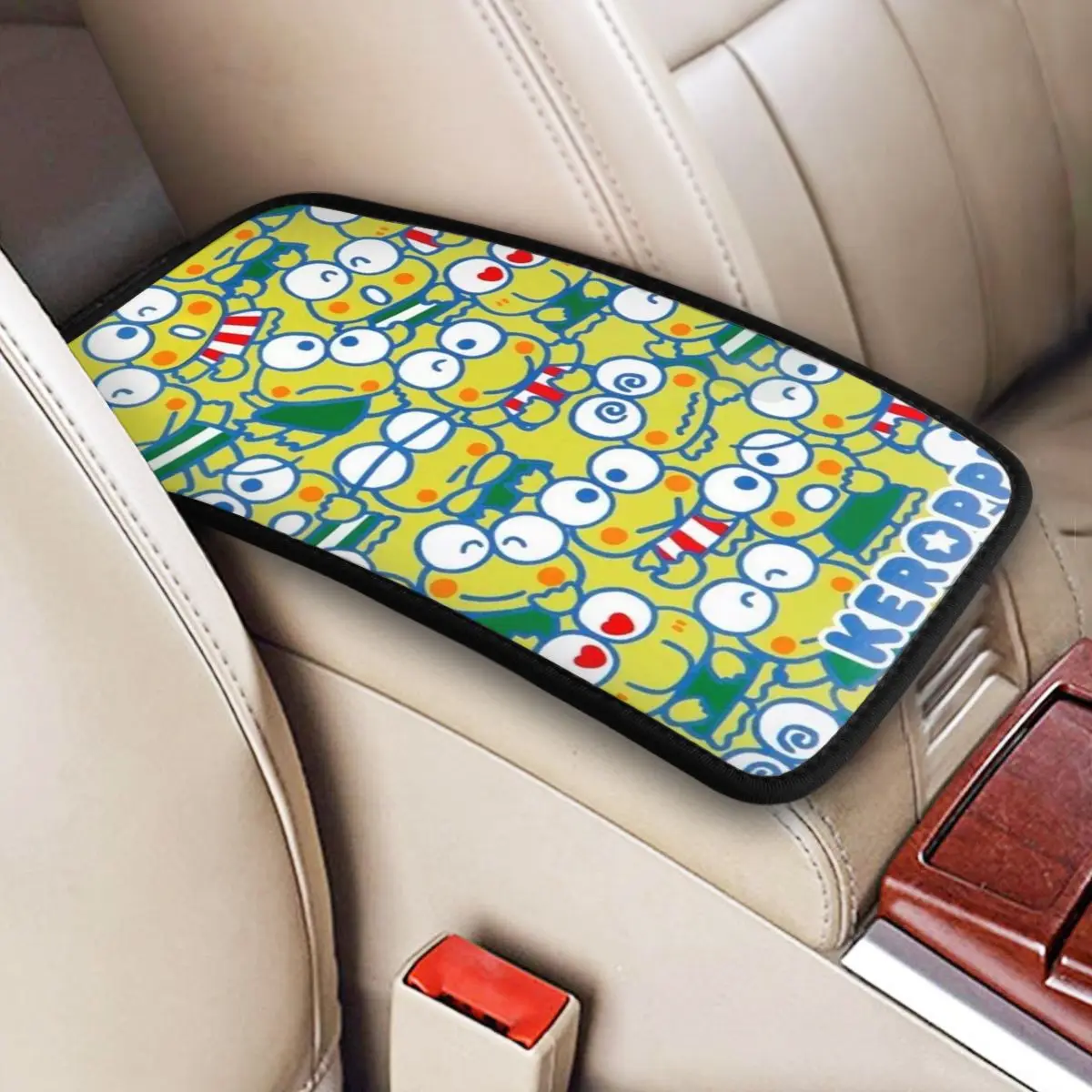 

Kero Kero Keroppi Universal Armrest Cover Pad for Car Center Console Cushion Pad Car Decor Accessories Fit for Most Cars