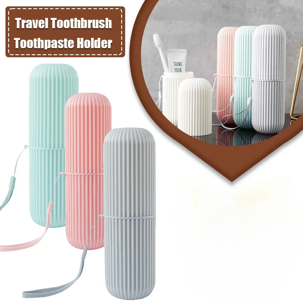 

Travel Portable Toothbrush Holder Bathroom Toothpaste Cup Storage Case Organizer Travel Toiletries Storage Box Portable Creative