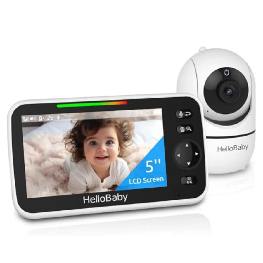

No WiFi Baby Monitor for Home Use, ABS Plastic, White, 5 Screen with 30-Hour Battery, Pan-Tilt-Zoom, Night Vision, VOX, 2-Way T