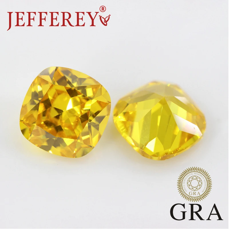 

Yellow Color Moissanite Loose Stone Cushion Cut Lab Grown 1CT- 5CT Gemstone Pass the Diamond Teste with GRA Certificate Jewelry