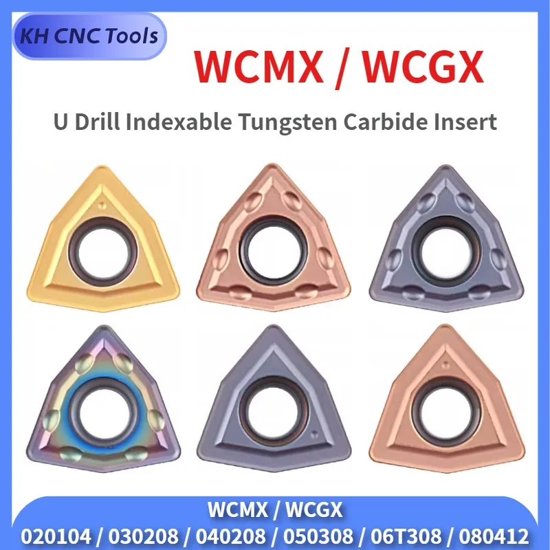 

10pcs WCMX WCGX 050204 060204 030208 040208 080412 140512 U-bit Indexable bit Tungsten carbide insert Aluminum high hardness