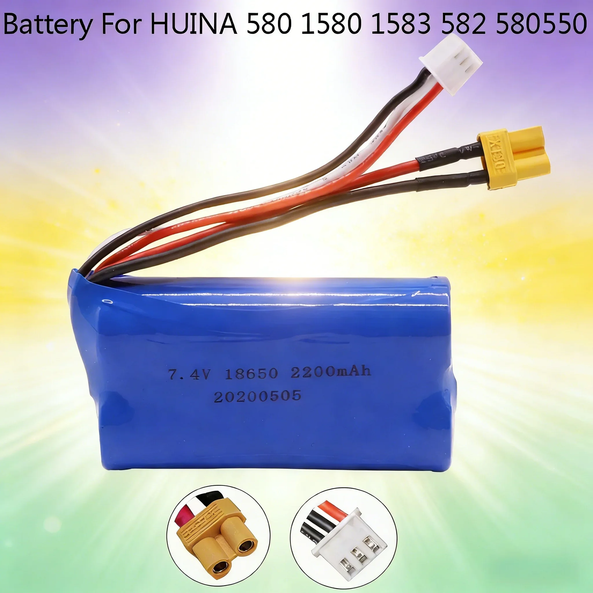 

7.4V2200mAh Lipo Battery XT30 plug For HUINA 580 1580 1583 RC toys Accessory 7.4 V2S battery For 1580-005 Huina 580550 583 582