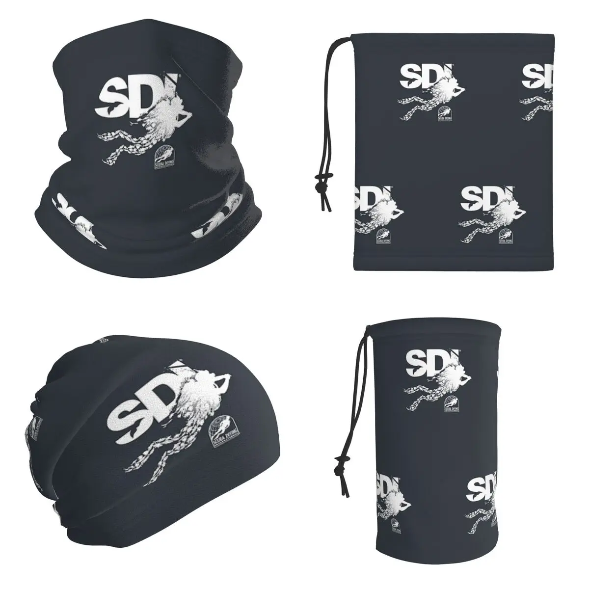 Scuba Diving International (SDI)- Scuba Fish Diver Bandana Neck Cover Magic Scarf Warm Headband For Men Women Adult Breathable