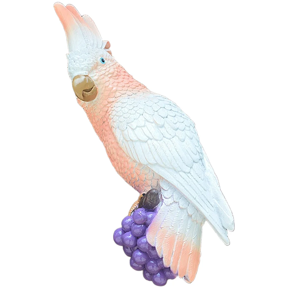 25cm Colorful Parrot Resin For sculpture for Wall Hanging Garden Home Decor Indoor Outdoor Use Flat Back Hanging Hole