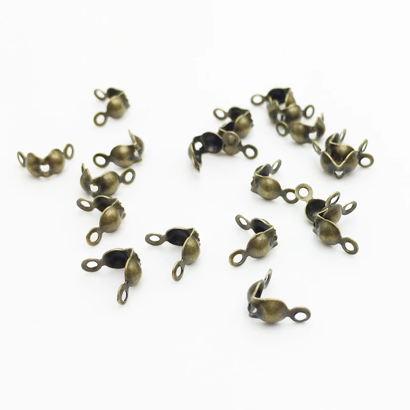 200pcs/Lot Gold Color/Bronze/Rhodium Connectors Clasps 4mm Ball Chain Components Jewelry Accessories