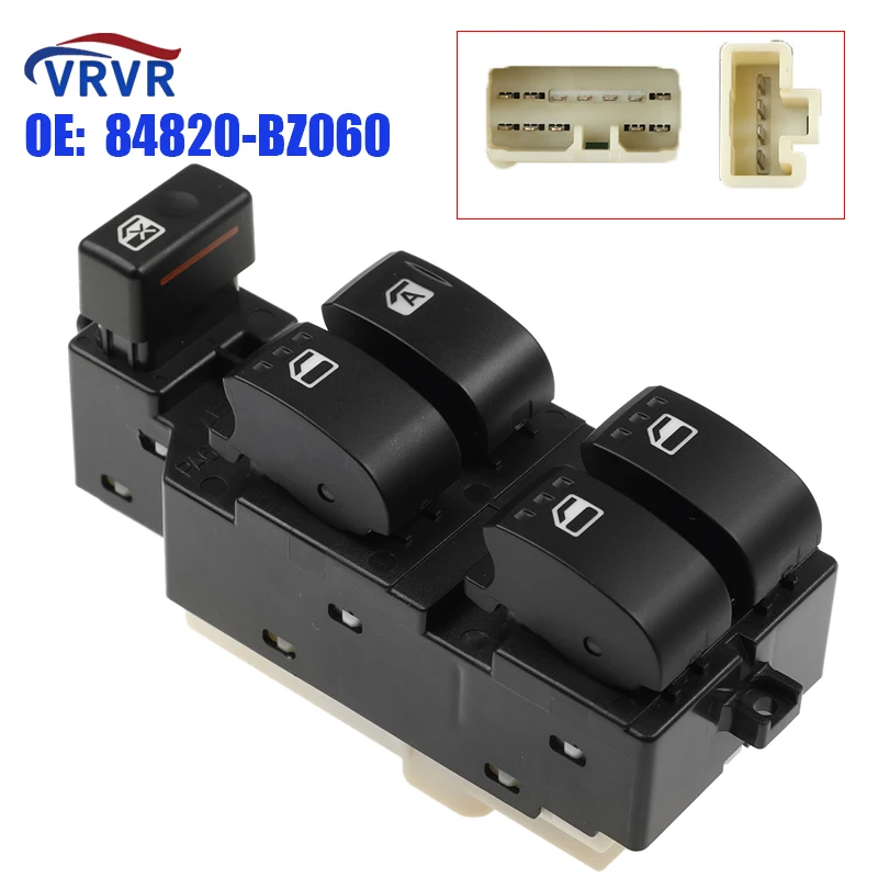 VRVR 84820-BZ060 Right RHD 4+ 12 Pins Window Master Button Switch 84820BZ060 For Toyota Daihatsu Sirion Avanza BB