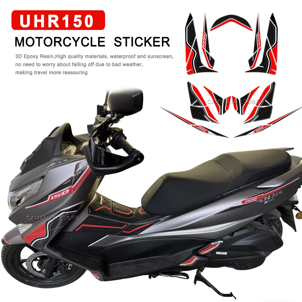 Motorcycle Sticker Set - New 3D 3D Epoxy Resin Waterproof Motorcycle Fuel Tank Floor Protection Sticker for HAOJUE UHR150