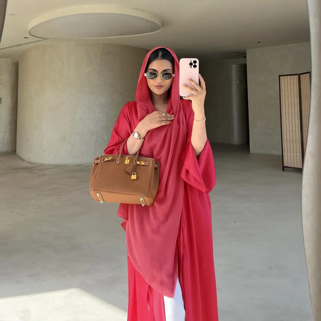 Eid Open Abayas for Women Luxury Dubai Kimono Muslim Dress Ramadan Turkey Kaftan Satin Djellaba Kebaya Caftan Marocain Femme New