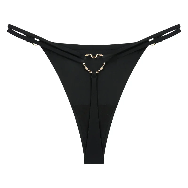 Women’S Low Rise Thong Sexy Panties Double Love Buckle Strap G-String Sports Thongs Breathable Underpants for Fine Womens Белье