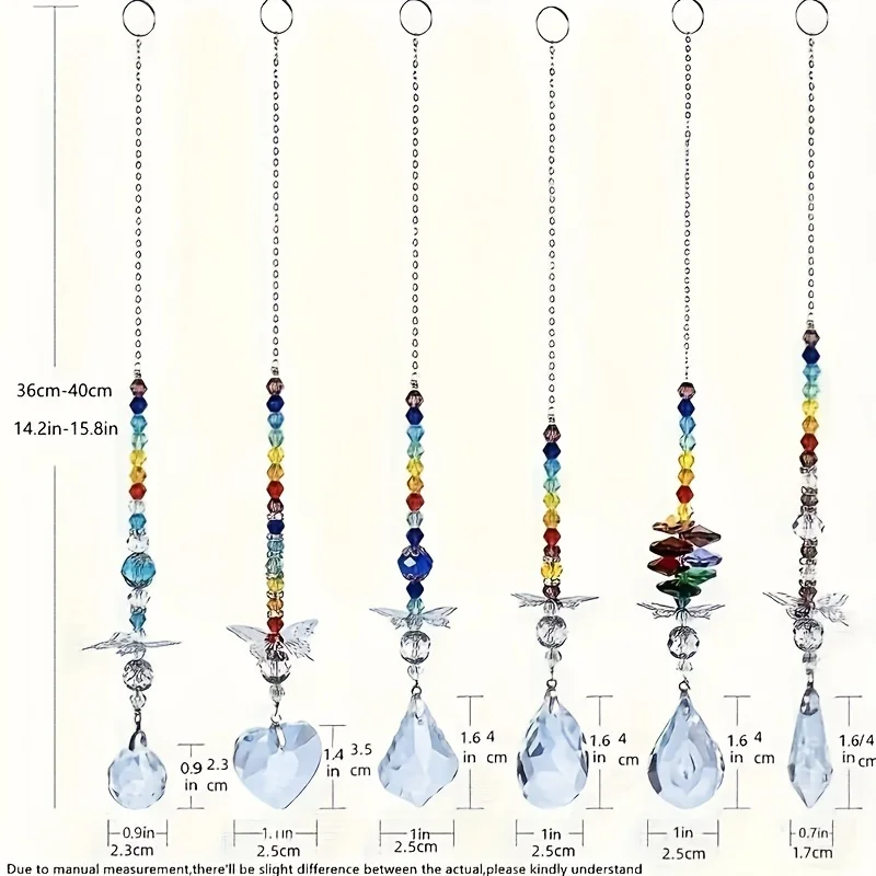 The 6-piece crystal ball prism light trap is suitable for window rainbow making. It comes with a butterfly pendant and is ideal