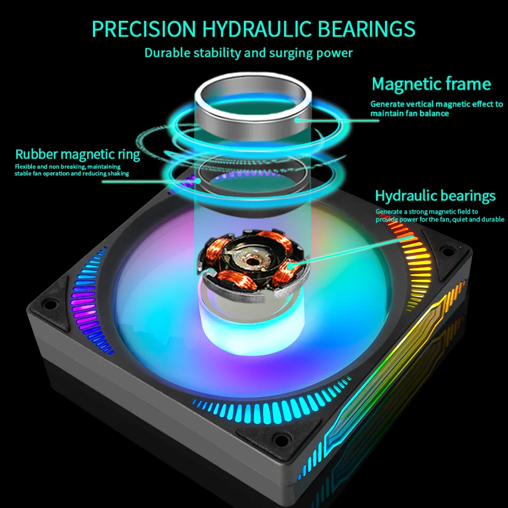 MANMU New Design Computer Cooler Fan For Pc Cooling 120mm Rgb Fans For Pc Argb Fan