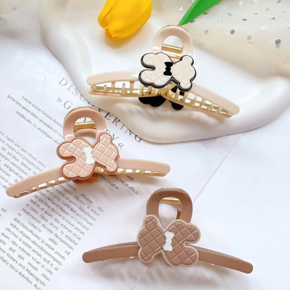 Shark Clip Acetate Hair Clips Hair Grab Clip Bear Acetic Acid Barrettes High Ponytail Clip Korean Style Geometry Hair Claw