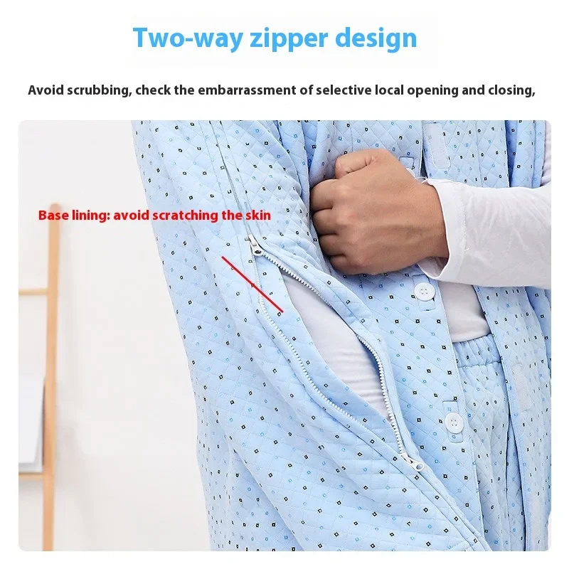 Hospital Clothes Nursing Pants Paralysis Bed Fracture Elderly Clothes Autumn Winter Men Full-open Lounge Wear Pajamas Cotton