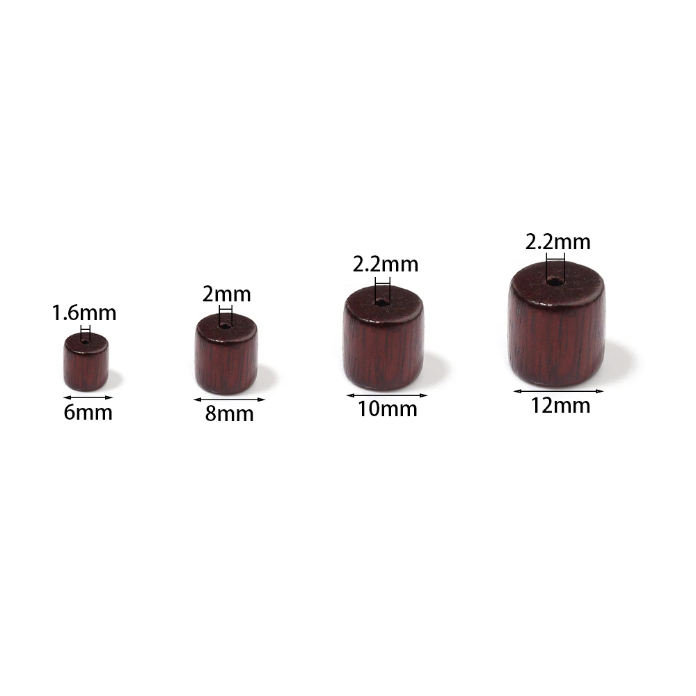 20/50pcs Natural Cylindrical Wood Beads Bucket Shape Loose Beads For Jewelry Making DIY Buddhist Bracelet Accessories6/8/10/12mm