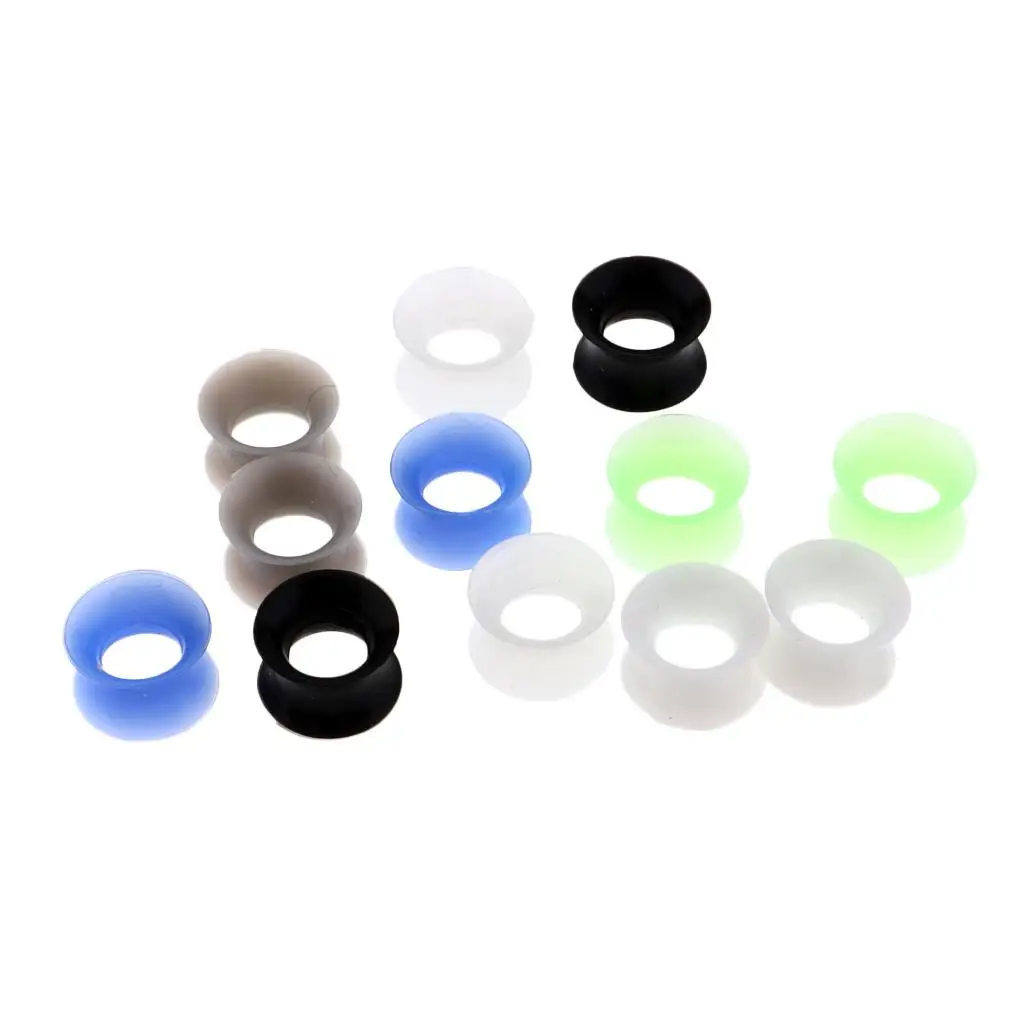 Flexible Ear Stretch Plugs Soft Silicone Gauges Double Flared Tunnels Expander Stretching Kit for Daily Style Wear