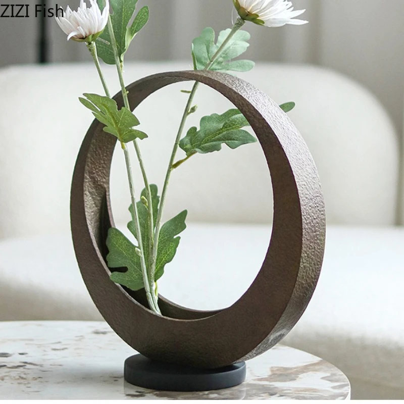 

Geometric Metal Vase Alloy Art Flower Utensils Ornament Flower Arrangement Hydroponic Vase Flowerpot Decorative Vases Crafts
