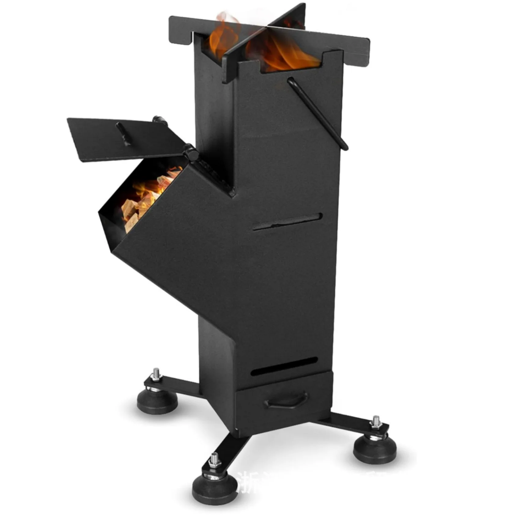 Lightweight Portable Wood Burning Rocket Stove Efficient Campfire Cooking Firewood Stove for Camping