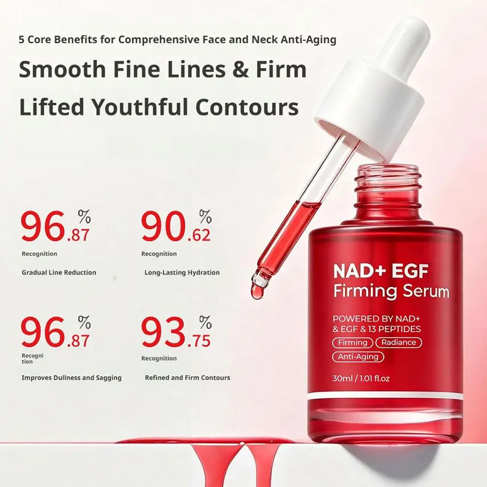 NAD+ EGF Firming Serum Collagen Infused Hydrating Facial Essence Brighten Complexion Improve Fine Lines Moisturize Skin Care