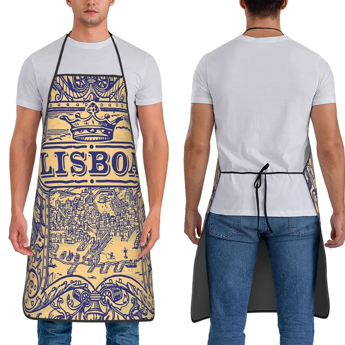 

Azulejo Lizbona Azulejos Lisboa Фартуки Шеф-повар Кулинария Кухня Tablier Водонепроницаемый нагрудник Кухня для уборки Pinafore для женщин и мужчин