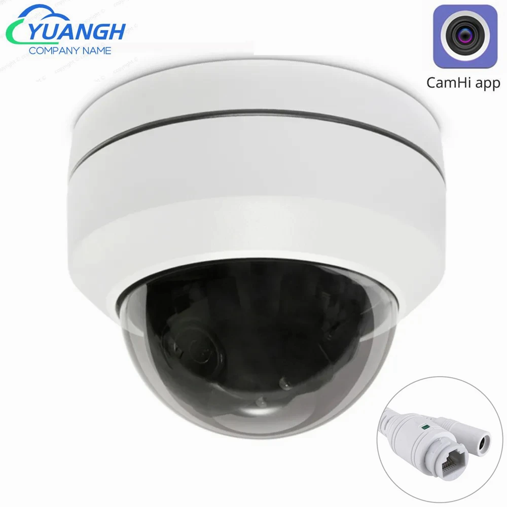 

CCTV Security POE 5MP MINI Dome PTZ Camera Pan Tilt 5X ZOOM IR 20M P2P Phone Control Video Surveillance IP Camera CamHi APP