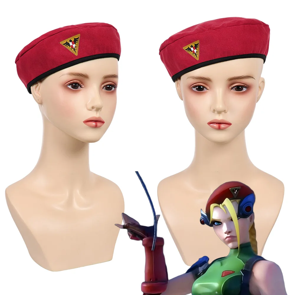 

Disguise OW Cammy White Cosplay Beret Hat Game SF Disguise Costume Accessories Women Roleplay Fancy Dress Up Party Props Gifts