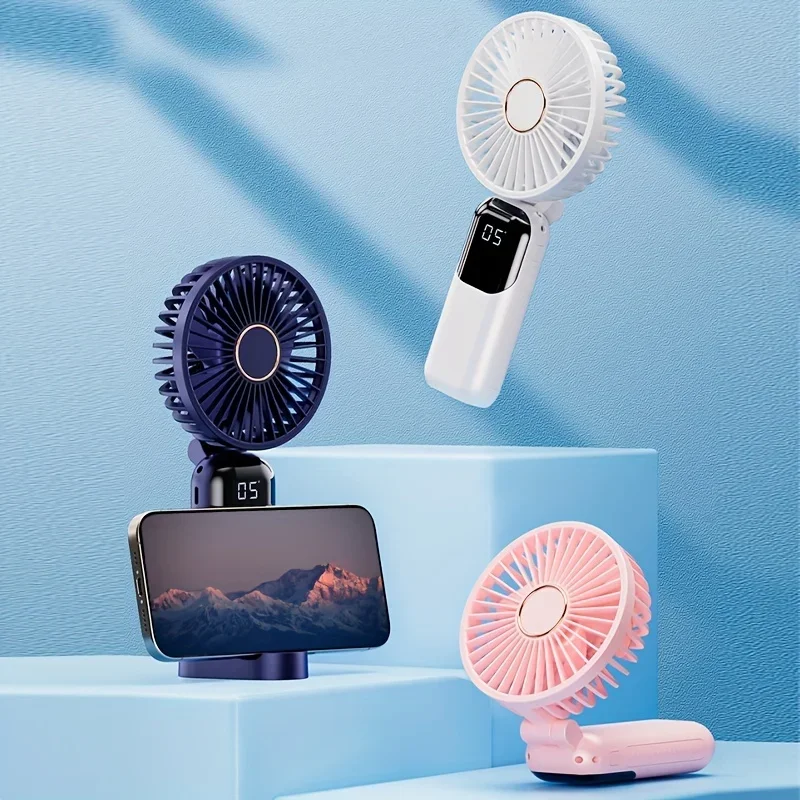 Xiaomi F01 Portable Fan, Battery Operated Blower, 5 Speeds Personal with Base, Digital Display, 180° Ajustable Lash