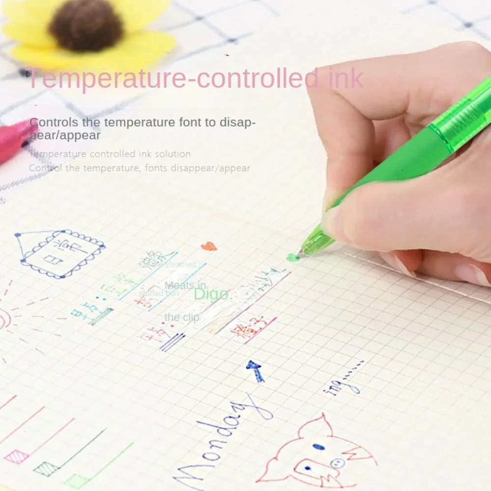 

4pcs 8 Colors 0.7mm Erasable Pen Press Button Handle Retractable Gel Pen Set Writing Tools Writing Supplies Stationery