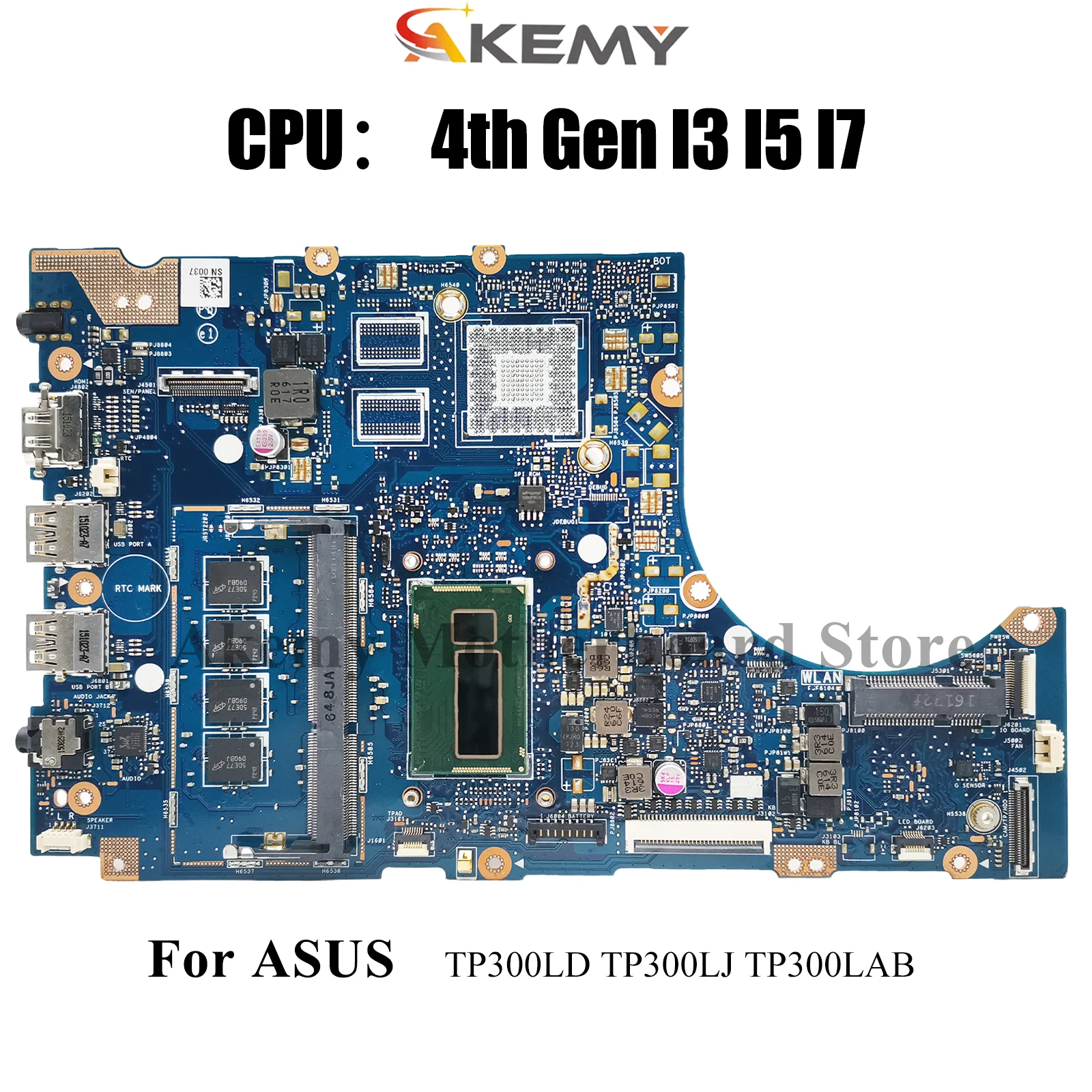 

TP300LA Laptop Motherboard For ASUS VivoBook Flip TP300LAB TP300LA Q302L TP300LJ TP300L TP300LN TP300LD Mainboard I3 I5 I7 CPU
