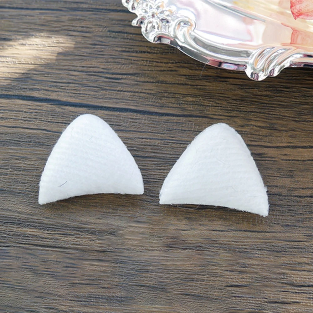 10Pcs Doll Ear Handmade Plush Imitation Animal Ears Black White Colors Doll COS DIY Kids Toys Clothes Accessories Headwear