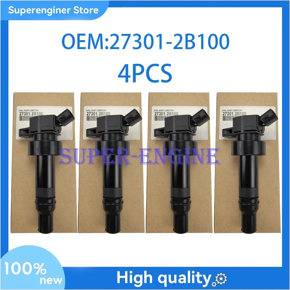 

4Pcs Ignition Coil For KIA Rio Rio5 UB KIA Soul 12-18 1.6L Hyundai Accent Veloster i20 i30 27301-2B100 27301 2B100