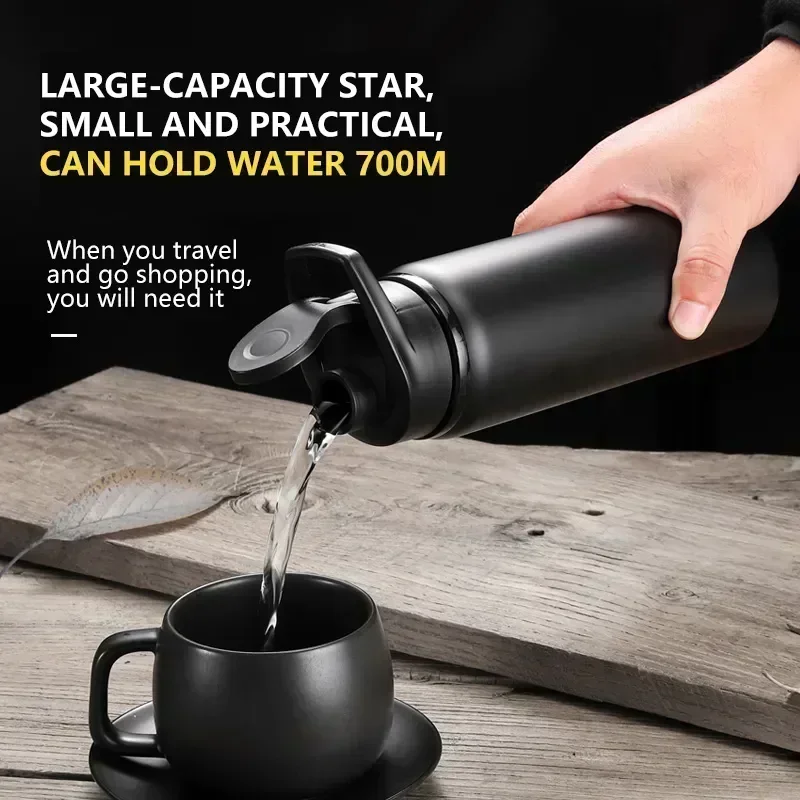 Metal Sports Bottles with Snap Lid Portable Bike Water Bottle Reusable Travel Bottles with Handle Bulk Pack for Gym Hiking Sport