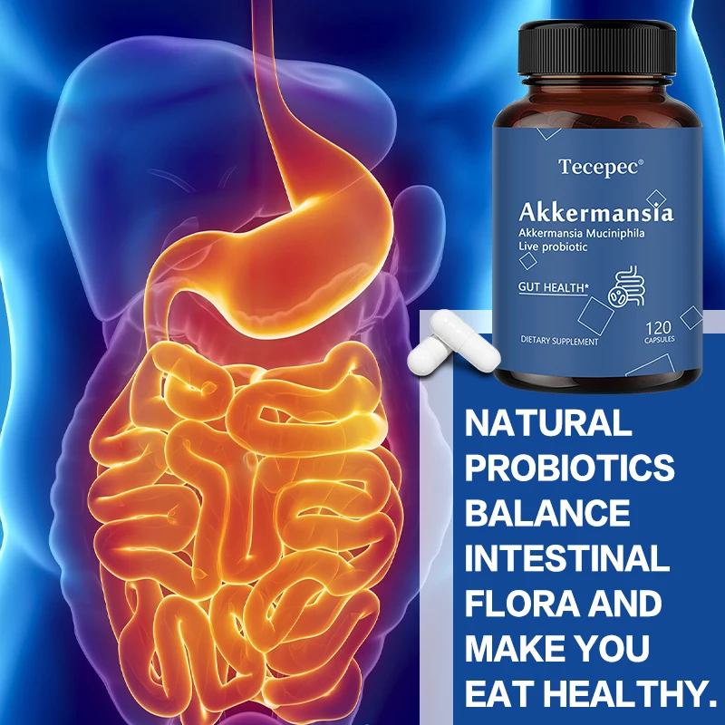 Akkermansia Probiotics with Prebiotic Fiber - Delayed Release, 100M AFU Live Strain, for Gut Health in Men and Women