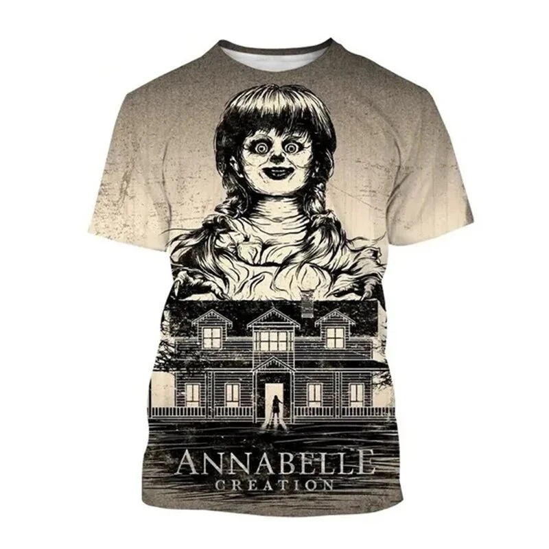 Summer Annabelle 3D Print T-Shirts Streetwear Horror Men Women Fashion Oversized Short Sleeve T Shirt Kids Tees Tops Clothing