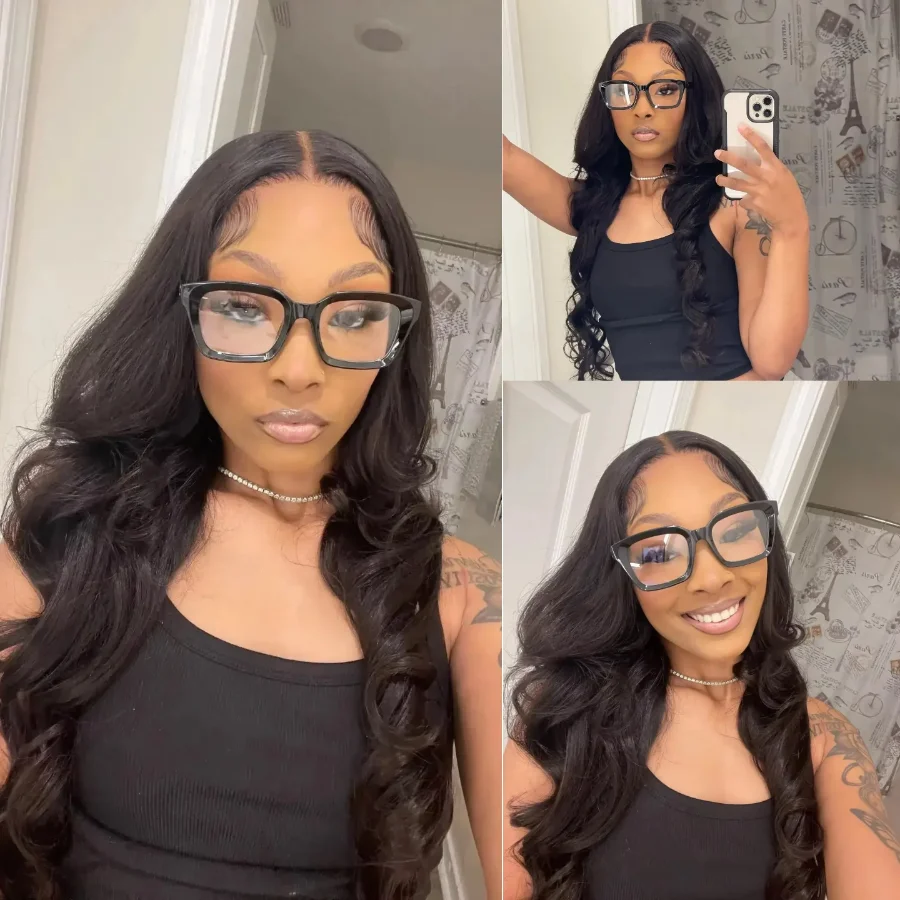 

Натуральный черный парик с волнистыми прядями 3B 3C, HD-кружево 13x6, 200% плотность, фронтальный парик из человеческих волос для женщин