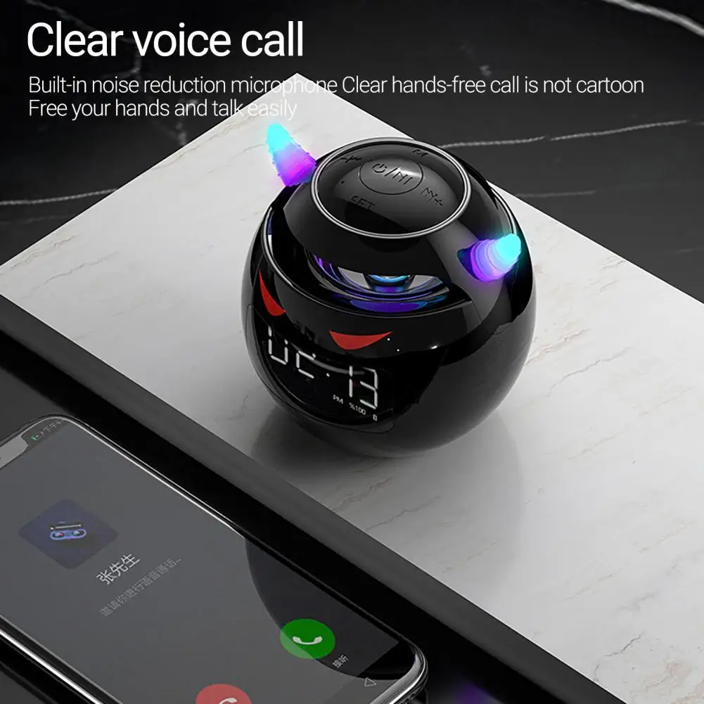 

Fashionable Multi-purpose Colorful Light Bluetooth-compatible5.1 Multifunctional Sound Box Alarm Clock for College Dorm